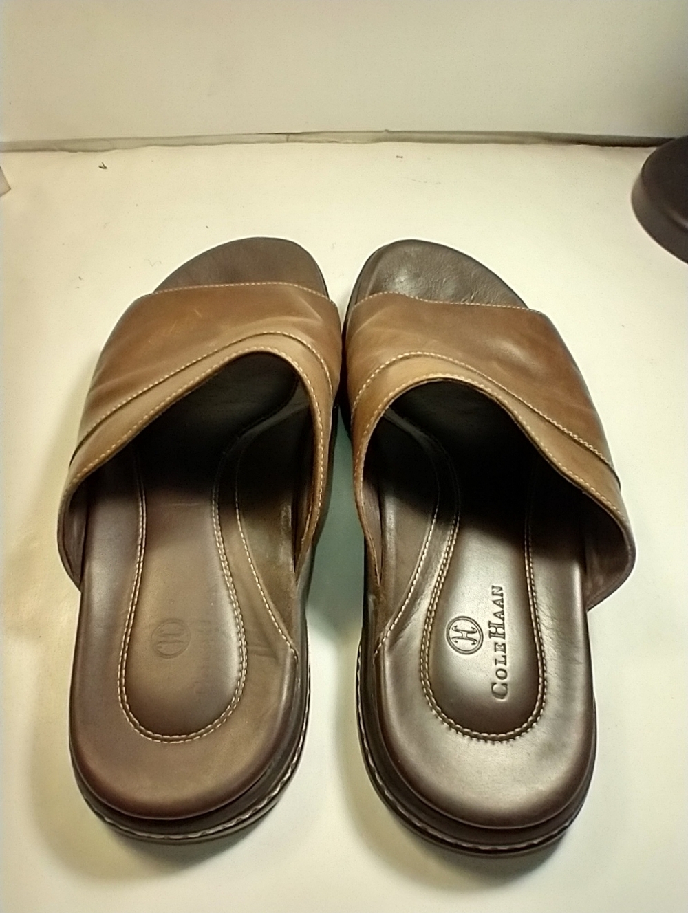 Cole Haan Brown Leather Casual Slide Sandals Men's sz 10.5M. - Picture 8 of 12